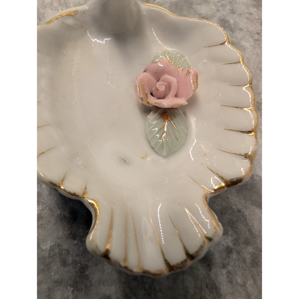 Vintage Swan‎ Trinket Dish With Applied Flowers - Picture 3 of 9